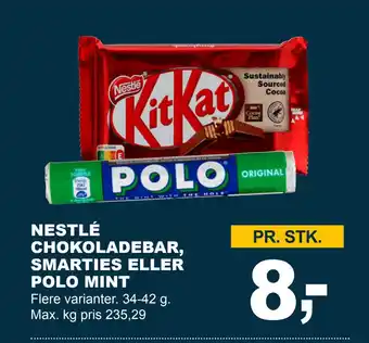 Let-Køb Nestlé chokoladebar, smarties eller polo mint tilbud