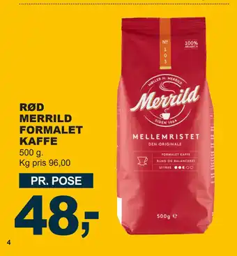 Let-Køb Rød merrild formalet kaffe tilbud