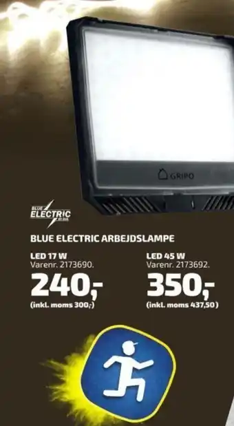 BLUE ELECTRIC ARBEJDSLAMPE