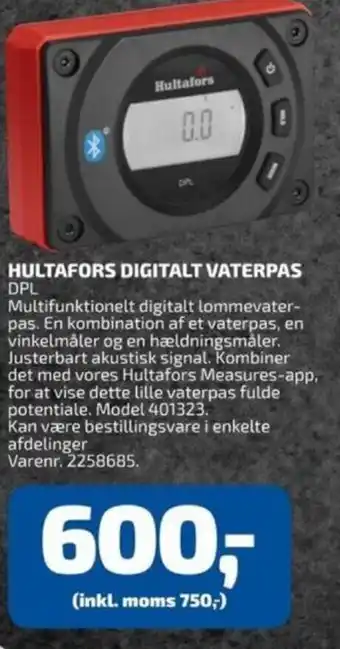 Davidsen HULTAFORS DIGITALT VATERPAS tilbud