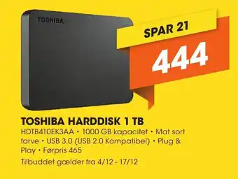 Expert TOSHIBA HARDDISK 1 TB tilbud