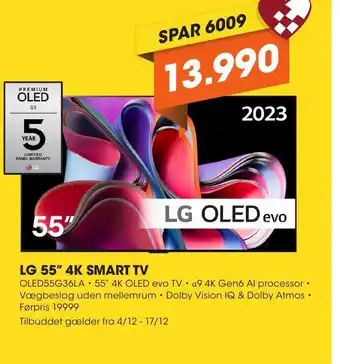 Expert LG 55" 4K SMART TV OLED55G36LA tilbud