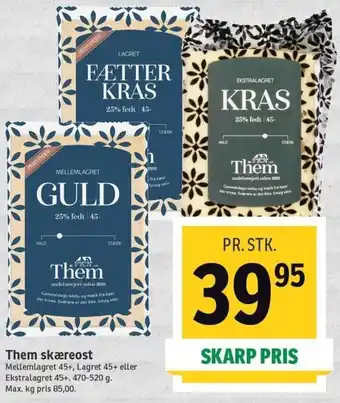 SPAR Them Skæreost 470-520 tilbud