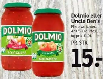 SPAR Dolmio Eller Uncle Ben's 470-500g. tilbud