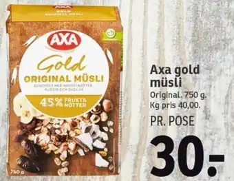 SPAR Axa Gold Müsli 750g. tilbud