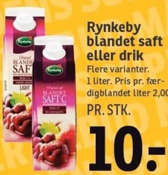 SPAR Rynkeby Blandet Saft Eller Drik tilbud