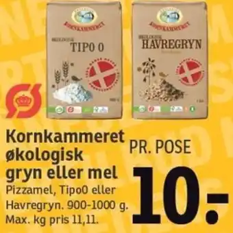 SPAR Kornkammeret Økologisk Gryn Eller Mel 900-1000g. tilbud