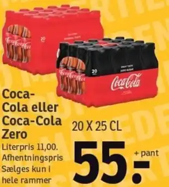 SPAR Coca Cola Eller Coca-Cola Zero 20x25 Cl tilbud