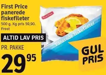 SPAR First Price Panerede Fiskefileter 500g. tilbud
