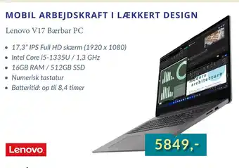 CBC Lenovo v17 bærbar pc tilbud