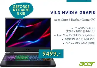 CBC Acer nitro 5 bærbar gamer pc tilbud