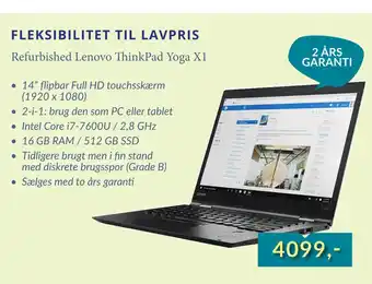 CBC Refurbished lenovo thinkpad yoga x1 tilbud