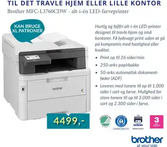 CBC Brother mfc-l3760cdw - alt-i-én led-farveprinter tilbud