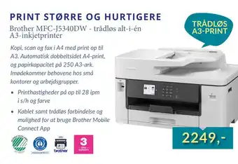 CBC Brother mfc-j5340dw - trådløs alt-i-én a3-inkjetprinter tilbud