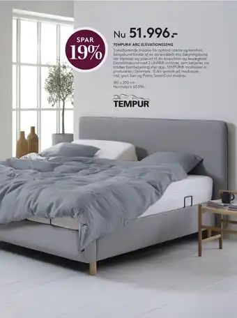 SENG Tempur arc elevationsseng tilbud