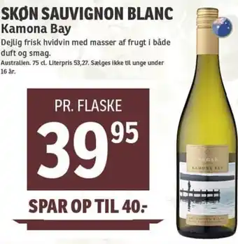 SPAR Skon Sauvignon Blanc Kamona Bay tilbud