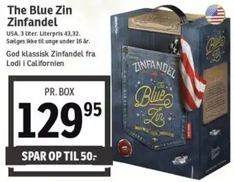 SPAR The Blue Zin Zinfandel 3 liter tilbud