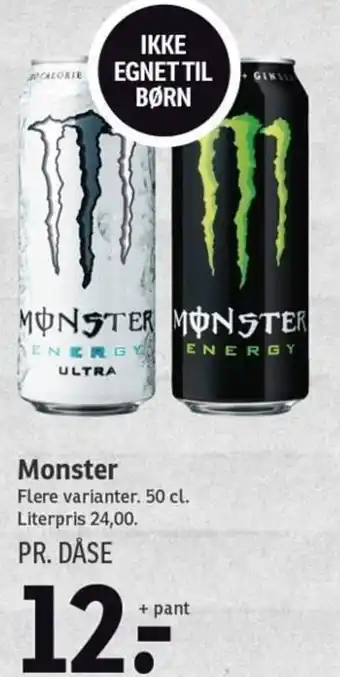 SPAR Monster 50 cl tilbud