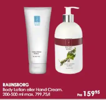 Matas RAUNSBORG Body Lotion eller Hand Cream tilbud