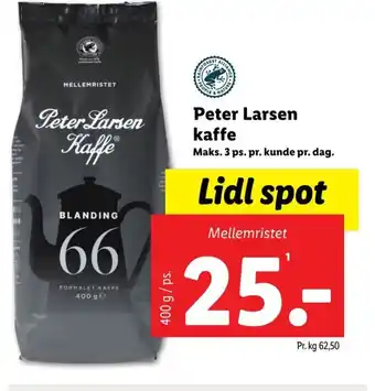 Lidl Peter Larsen Kaffe tilbud