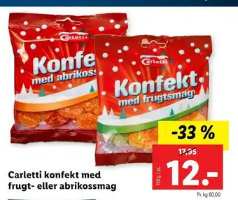 Lidl Carletti konfekt med frugt- eller abrikossmag tilbud