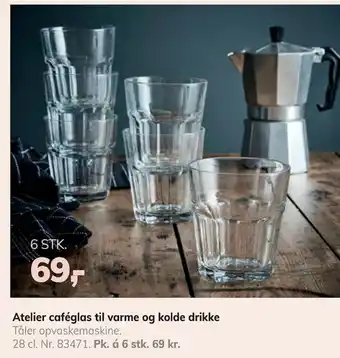 Atelier caféglas til varme og kolde drikke