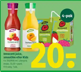 Coop 365 Innocent juice, smoothie eller kids tilbud