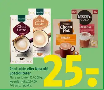 Coop 365 Chai latte eller nescafé specialiteter tilbud
