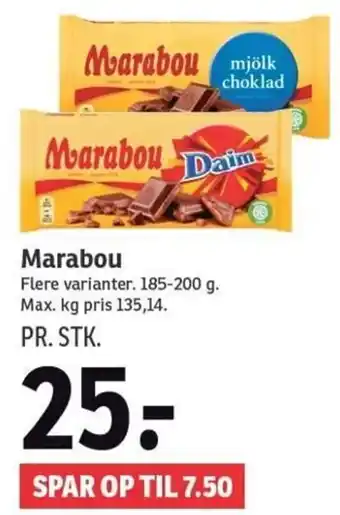 SPAR Marabou 185-200 g. tilbud