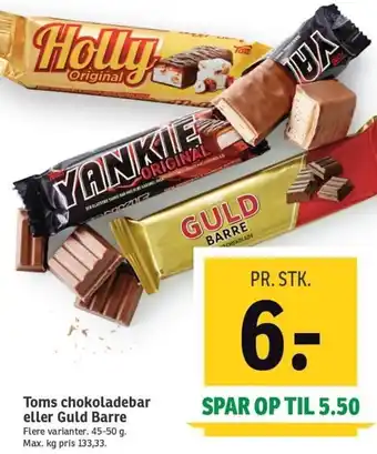 SPAR Toms Chokoladebar Eller Guld Barre 45-50 g. tilbud