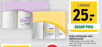 SPAR Daily Toiletpapir Eller Køkkenruller tilbud