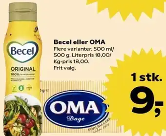 Kvickly Becel Eller OMA 500ml tilbud