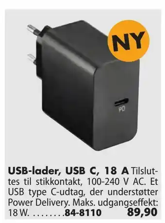 Biltema USB-lader, USB C, 18 A tilbud
