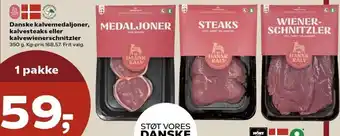 Danske Kalvemedaljoner Kalvesteaks Eller Kalvewienerschnitzler 350g.
