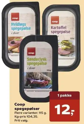 Kvickly Coop Spegepølser 115 g. tilbud
