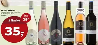 Kvickly Ap Eller Savanha 75 cl. tilbud