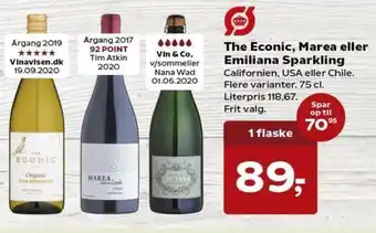 Kvickly The Econic Marea Eller Emiliana Sparkling 75cl. tilbud