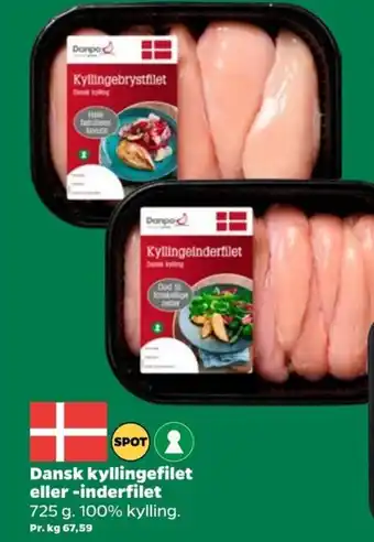 Netto Dansk kyllingefilet eller -inderfilet tilbud