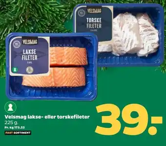 Netto Velsmag lakse- eller torskefileter tilbud