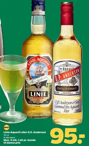 Linie Aquavit eller O.P. Anderson 70 cl.