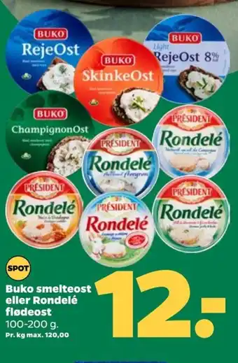 Netto Buko smelteost eller Rondelé flødeost tilbud
