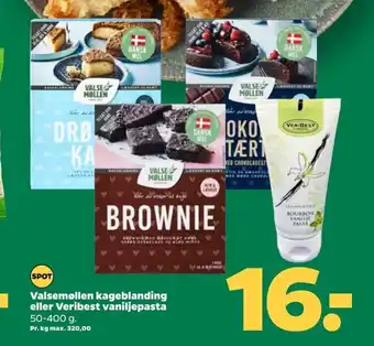 Netto Valsemøllen kageblanding eller Veribest vaniljepasta tilbud