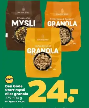 Netto Den Gode Start Mysli eller Granola tilbud