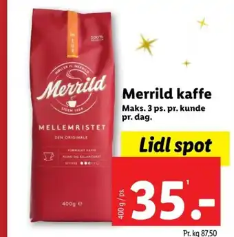 Lidl Merrild kaffe tilbud