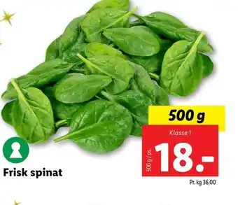 Lidl Frisk spinat tilbud