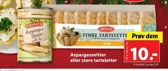Aspargessnitter eller store tarteletter