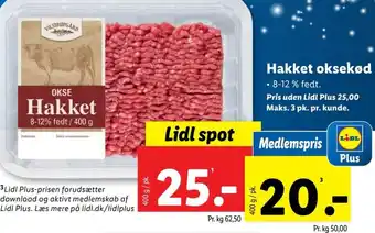 Lidl Hakket oksekød tilbud