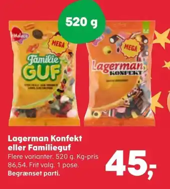 SuperBrugsen Lagerman Konfekt eller Familieguf tilbud