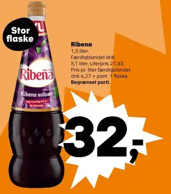 SuperBrugsen Ribena 1,5 liter tilbud