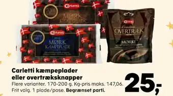 Carletti kæmpeplader eller overtræksknapper